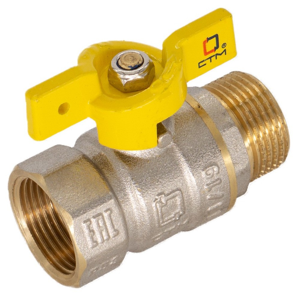 Кран шар. для газа 1/2" г/ш бабочка CTM ГАЗ CGFMB012