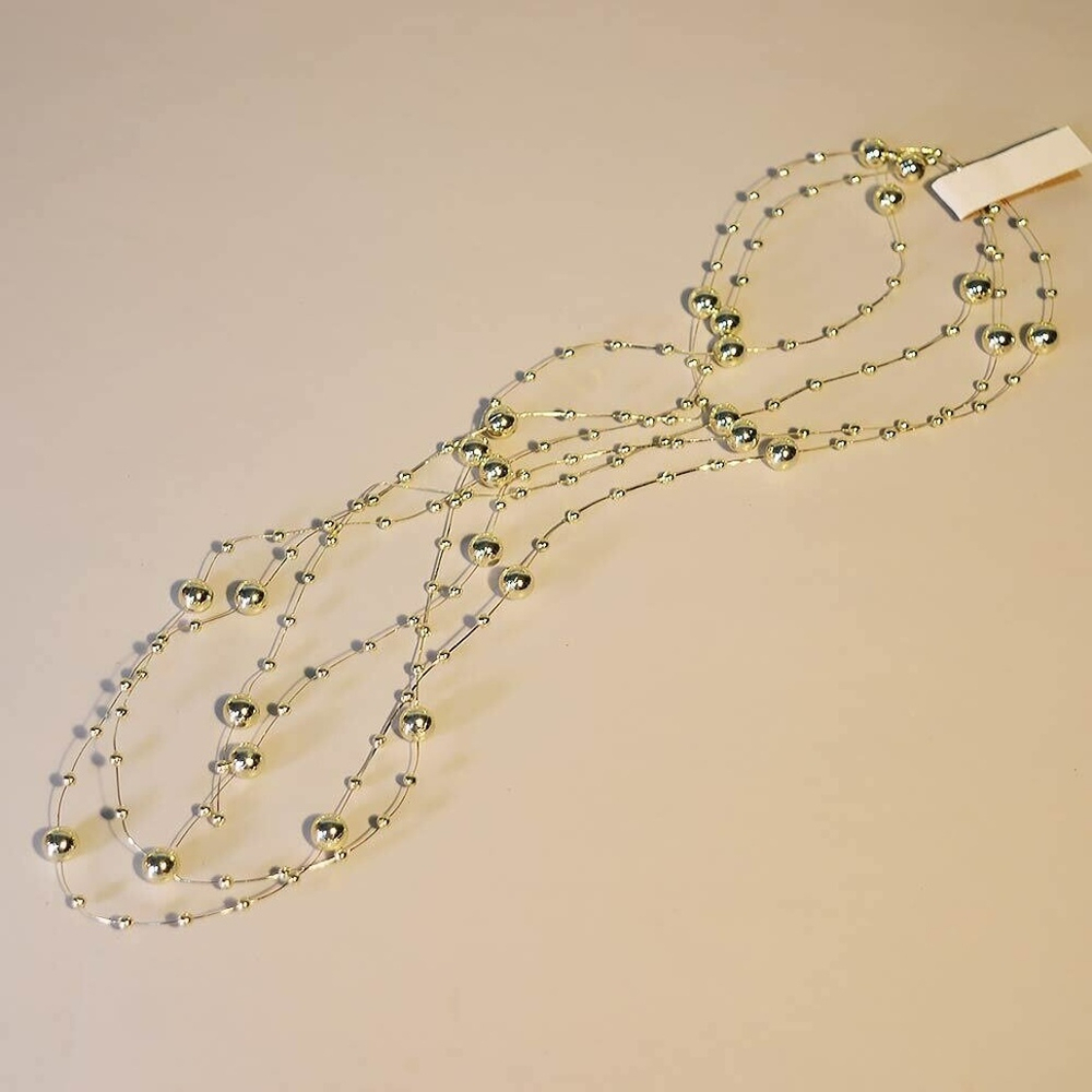 Бусы на елку "Роса" 2м, цвет золото