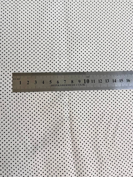 штапель принт горох мелкий черный на белом FC#216