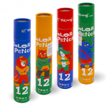 Карандаши цветные Yalong, 12 цв., "Цирковые звери", деревянные, трехгранные, заточенные, грифель 3.0, картон. тубус