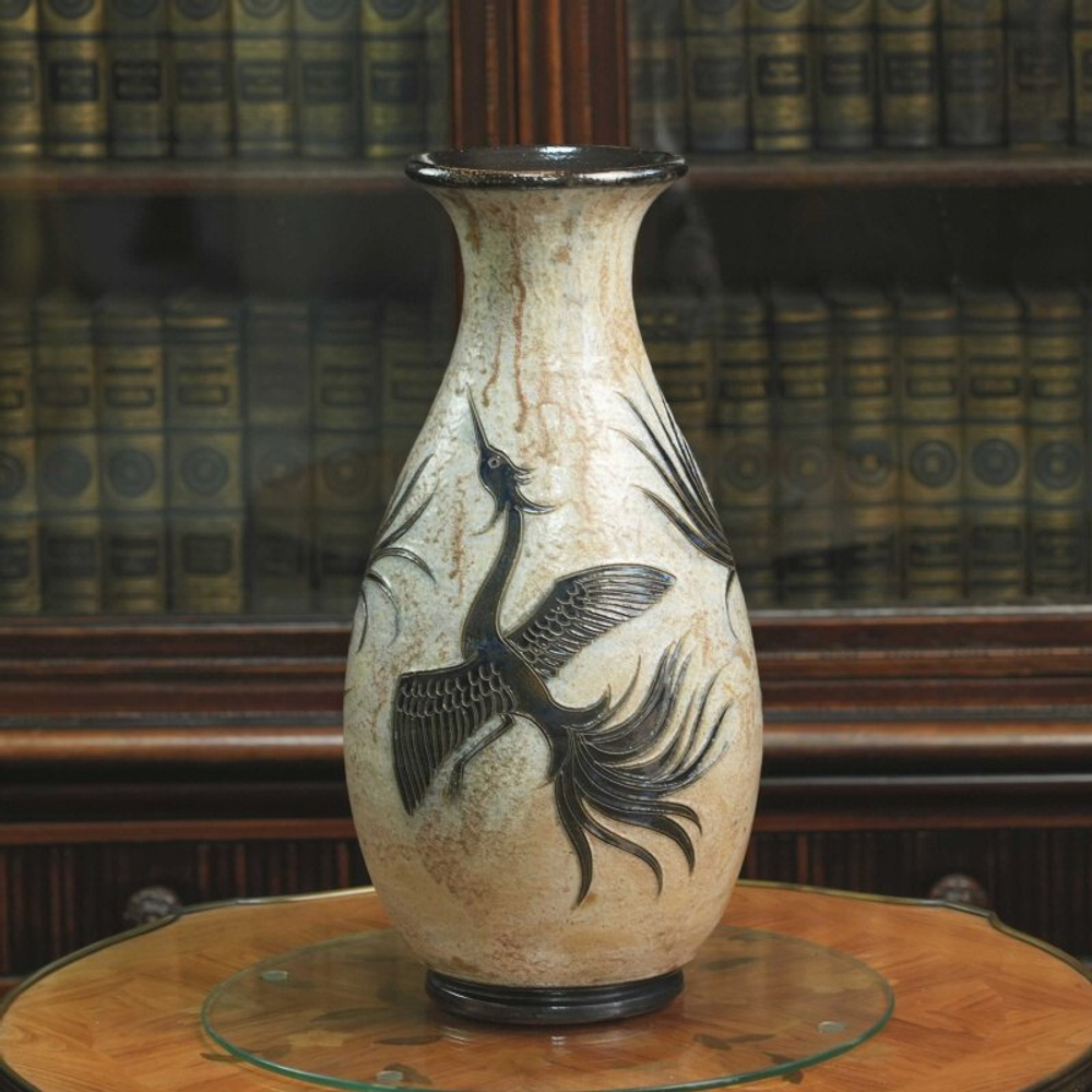 Авторская ваза с изображением птицы феникс