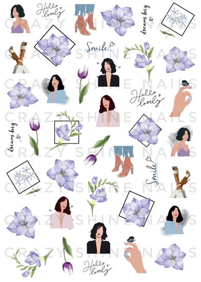 Слайдер-дизайн Crazy Shine Nails mini: Фиалки