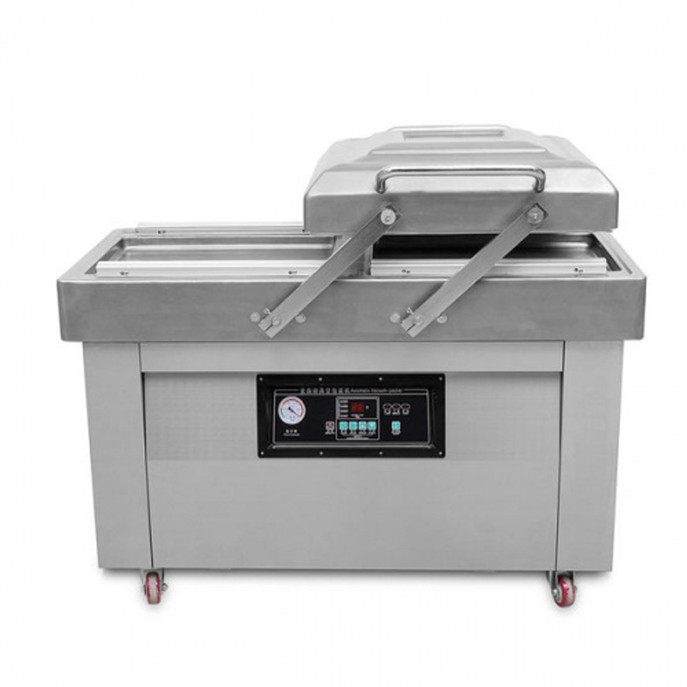 Машина напольная двухкамерная вакуум-упаковочная DZ-500/2SB (1370х770х1040 мм, 220 В; 1,5 кВт, нерж)