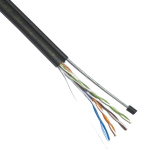 Кабель витая пара неэкранированный U/UTP 4х2х24AWG cat 5e LDPE уличный с тросом 1,2 мм [305м] ITK (провод для интернета) LC3-C5E04-159