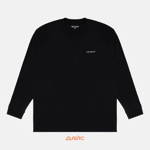 Лонгслив мужской Carhartt WIP Script Embroidery артикул:I032306_black - купить в магазине Дайс