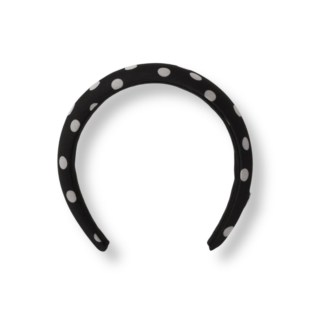 Ободок шелковый в горошек