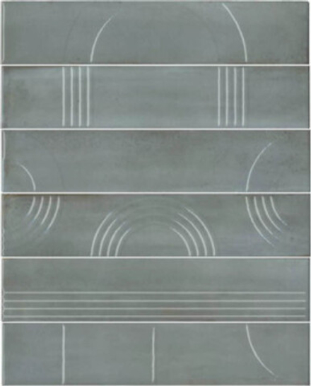 Панно Мажорель голубой глянцевый (из 6 частей 6х28.5) (KMP3STA002RN6X)