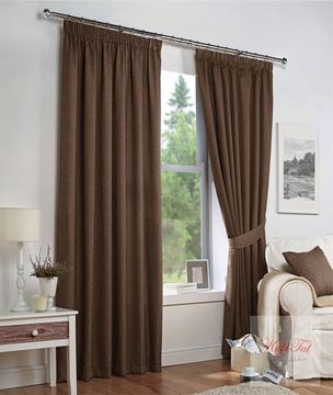 Длинные шторы. Палермо (венге). Плотные шторы канвас.