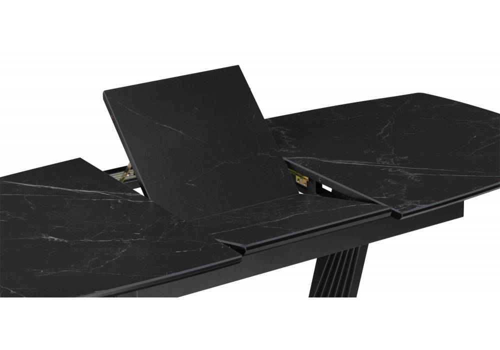 Керамический стол Woodville Вейл 140(180)х80 черный мрамор shakespeare black, черный, ножки черные