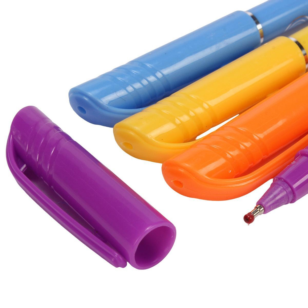 Ручка масляная "Круги" 0,7мм. синяя, 5 цветов микс, С-40164