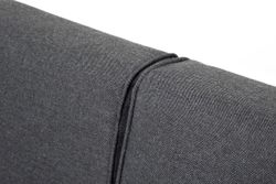 "Канны" левый модуль плетеный из роупа, каркас алюминий темно-серый (RAL7024) муар, роуп темно-серый круглый, ткань темно-серая 027