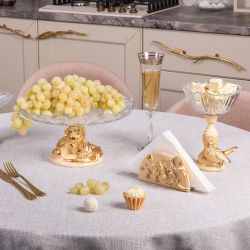 Фруктовница Ирис Визир Айвори со стеклянной чашей