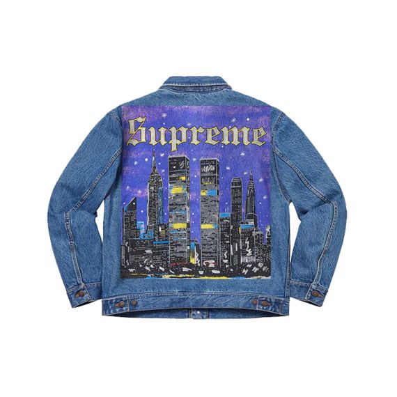 Supreme SS19 New York Painted Trucker Jacket