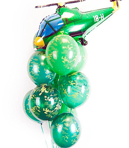 Букет из 10 шаров – вертолет