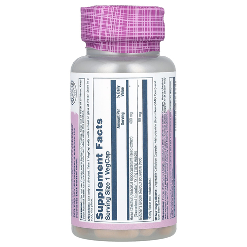 Solaray, Vital Extracts, конский каштан, 400 мг, 60 растительных капсул