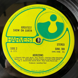 Винтажная виниловая пластинка LP The Greatest Show On Earth Horizons (Англия 1970)