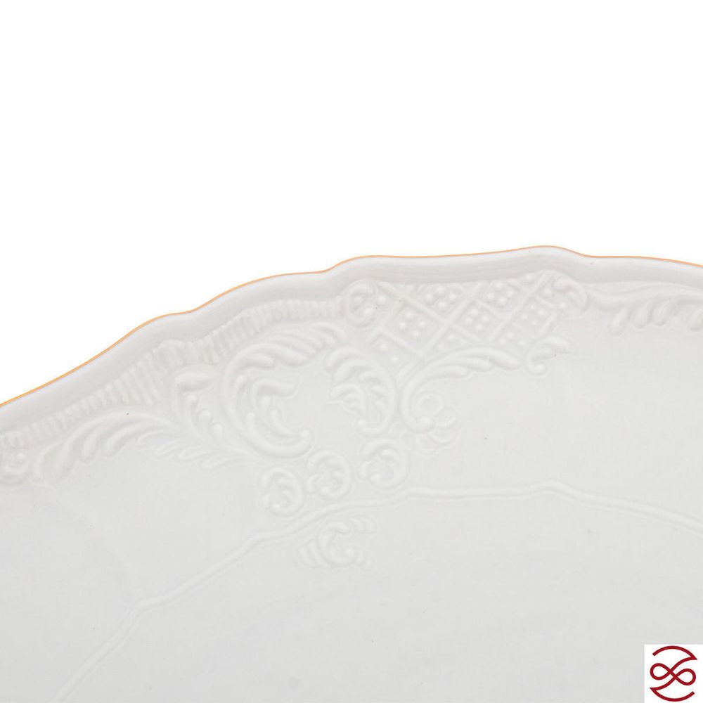 Тарелка для торта с лопаткой Bernadotte Белый узор 32 см