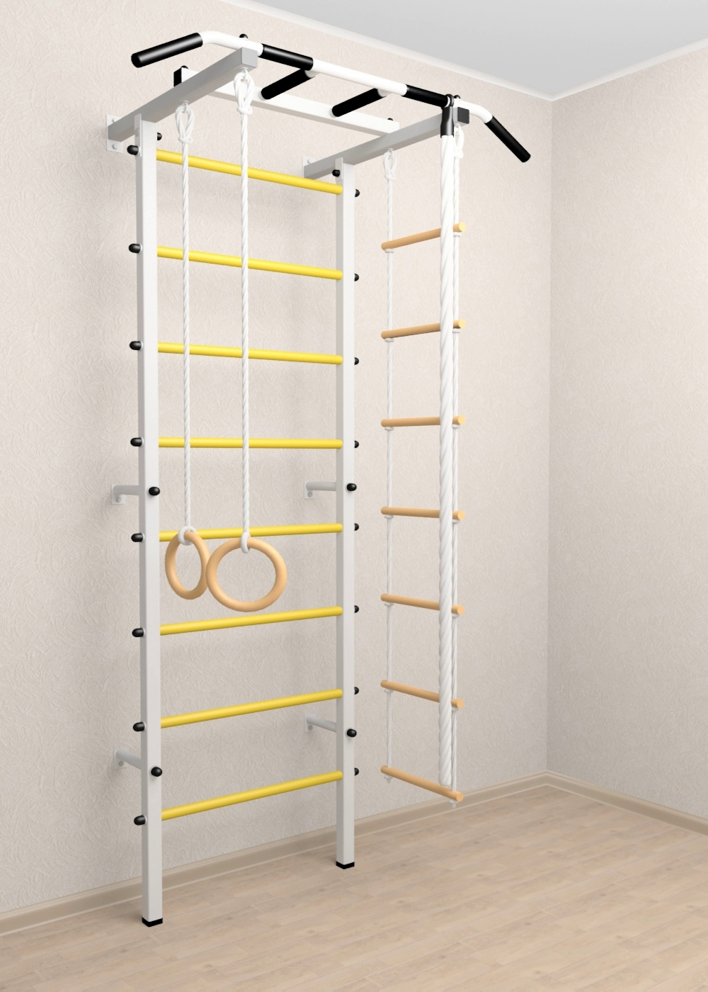 Шведская стенка Sv Pro 801 (Турник Pro/Канат/Кольца/Лестница)