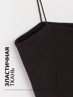 Черный кроп топ укороченный под пиджак