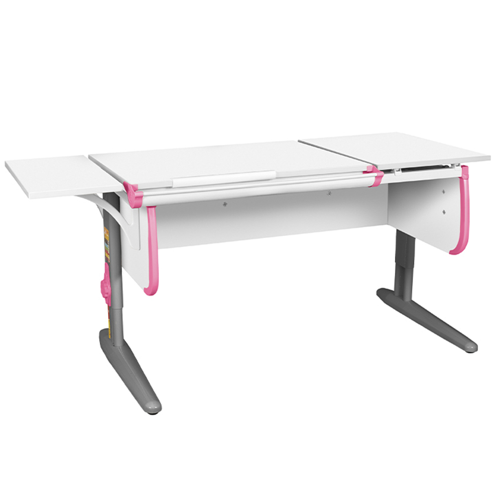 Растущая парта с короткой боковой полкой Дэми СУТ 25-01-БК1 (1500×610 мм)