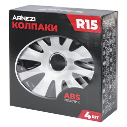 Колпаки R15 Capella 4шт (серебристо-черные) ABS-пластик ARNEZI A0702054