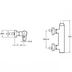 Смеситель для душа Jacob Delafon Avid E97368-CP схема