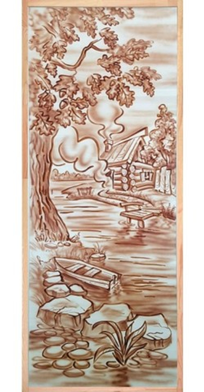 Дверь массив "Дуб, лодка"