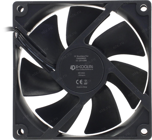 ID-Cooling <ID-FAN-NO-9225-SD> (3пин, 92x92x25мм,  20дБ, 1500  об/мин)