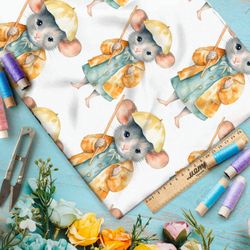 Ткань премиум Оксфорд 600D осенние мыши