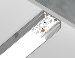 Ambrella Алюминиевый профиль накладной 20.5*10 для светодиодной ленты до 18,5мм Alum Profile GP2001AL