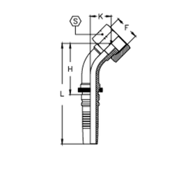 Фитинг DN 32 ORFS (Г) 1.11/16 (45) Interlock