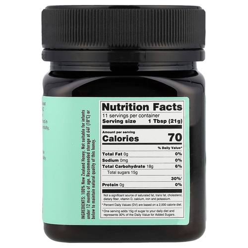 Egmont Honey, Мед манука, необработанный и непастеризованный, UMF ™ 10+, MGO 265+, 250 г (8,8 унции)