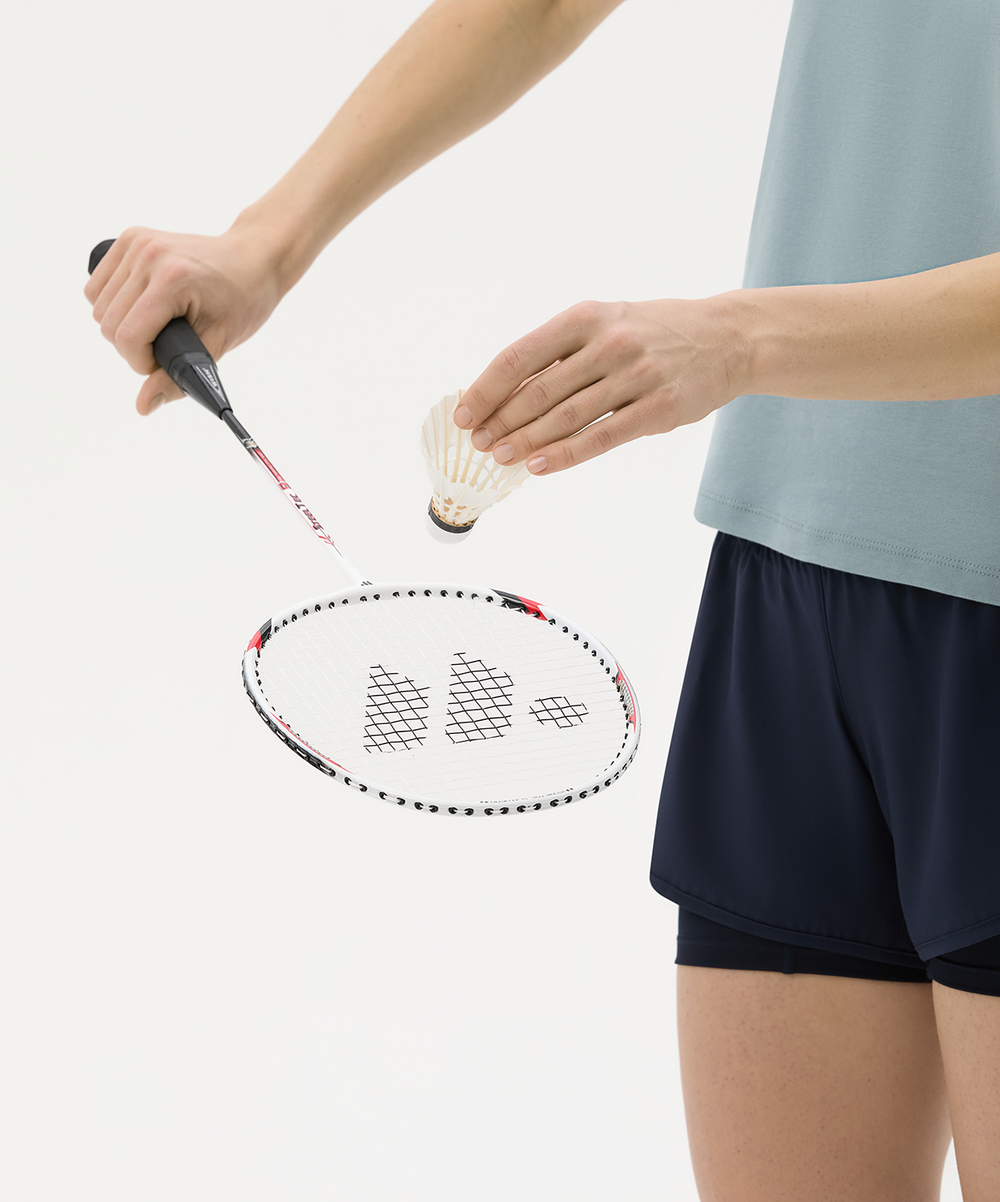 Набор для бадминтона WISH Steeltec 9, 2 ракетки, белый/красный