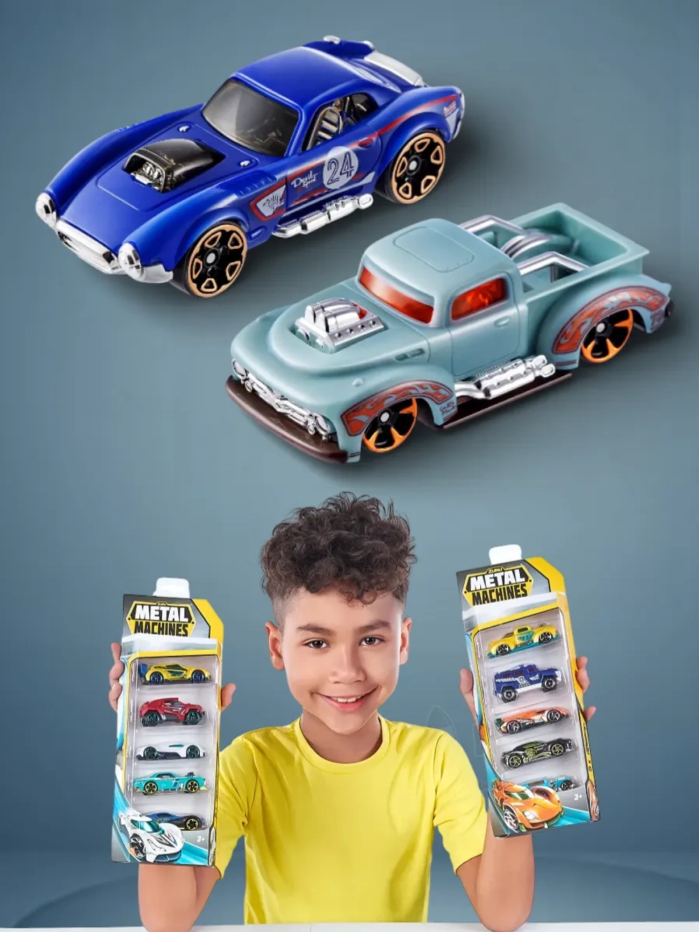 Набор машинок 5 шт инерционных металл+пластик