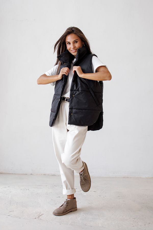 Жилет женский утеплённый черный - фото 8