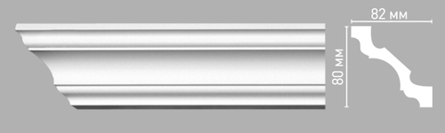 Плинтус потолочный гладкий Decomaster 96261 80х82х2400мм