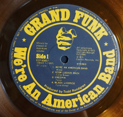 Винтажная виниловая пластинка LP Grand Funk Were An American Band (Japan 1973) (No Obi) (Gold Vinyl) (Poster)