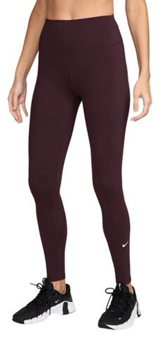 Женские леггинсы Nike One High-Waisted Full-Length - burgundy crush/white