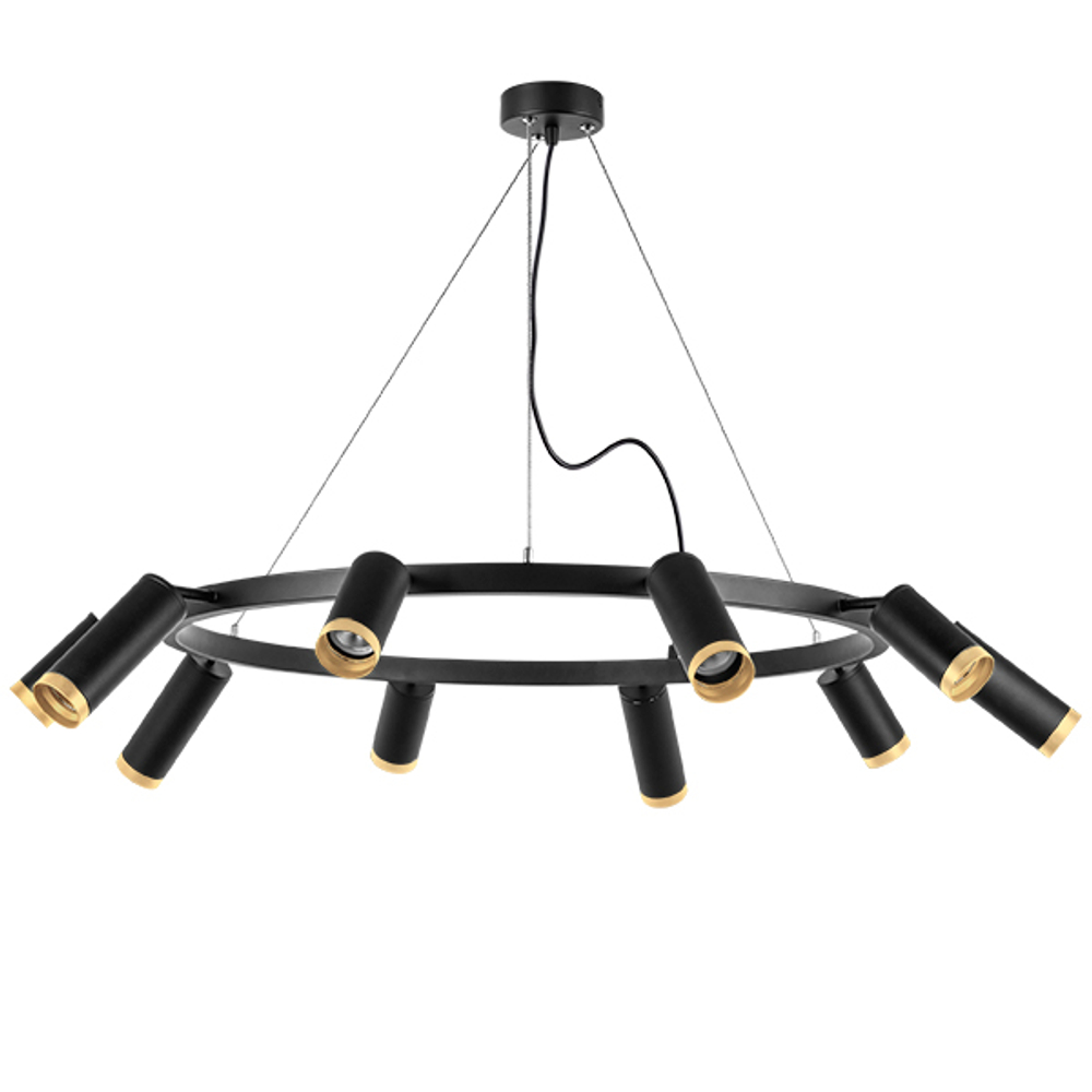 LR02037587540 Люстра RULLO 10х50W GU10 ЧЕРНЫЙ (571020+214437-5+214487-5+203440-10)