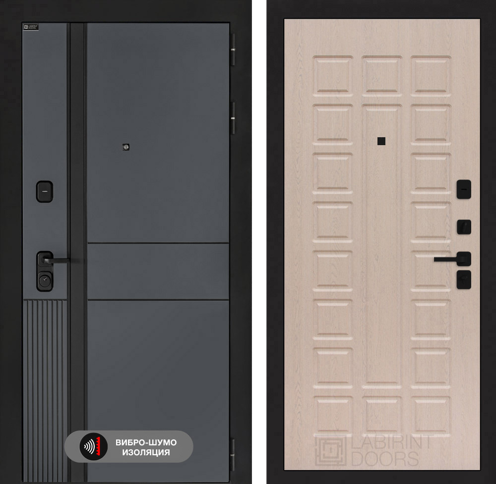 Входная дверь Лабиринт EVOLAB - 04 Беленый дуб