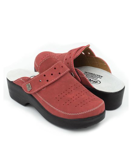 501 | "Natasa" | Бордовые женские медицинские сабо с закрытым носом