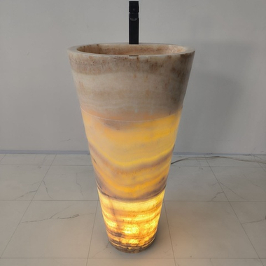 Раковина напольная из оникса Yellow ON-04203 (45*45*90 см)