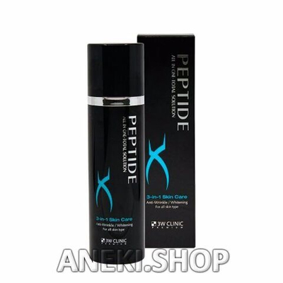 Эссенция с пептидами для мужского лица 150 мл 3W CLINIC Premium black peptide 3in1