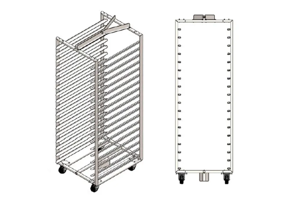 Тележка-шпилька для печи ротационой WLBake ROTOR Slim Smart / PRO, 15ур 400х600, платф.