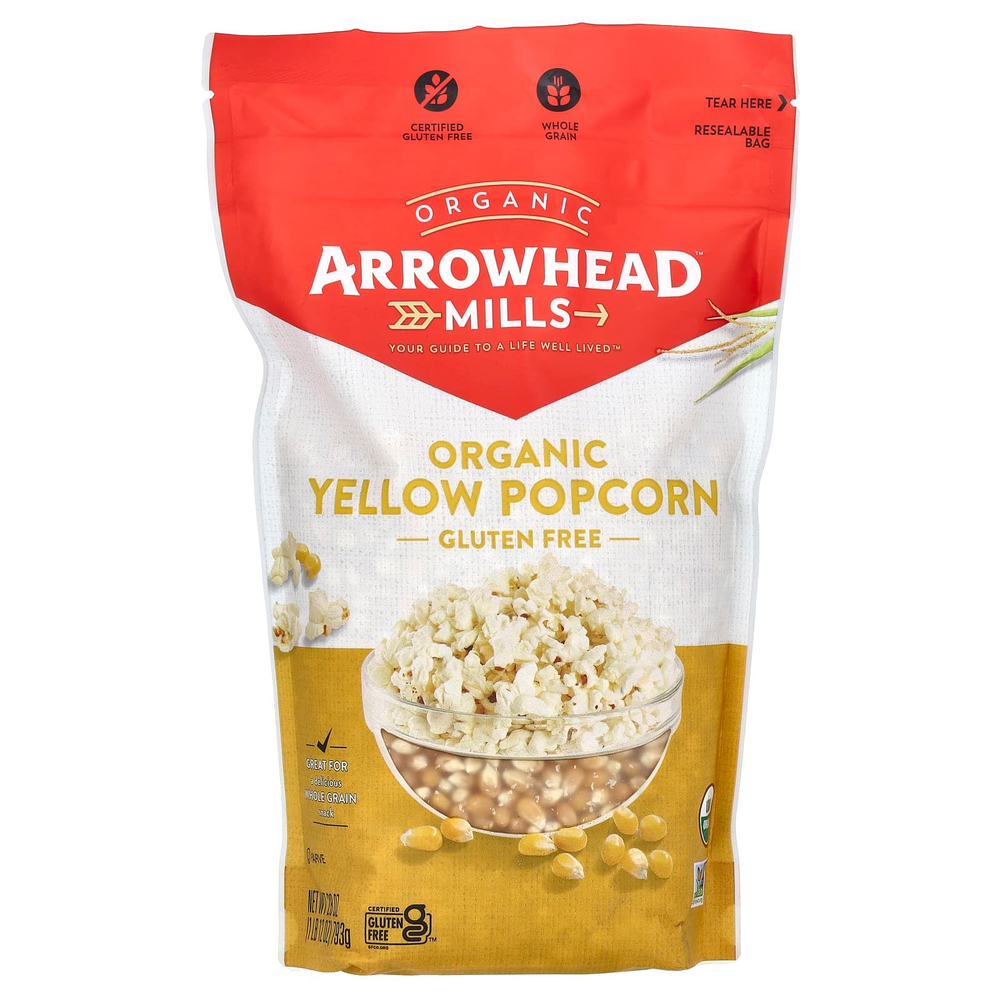 Arrowhead Mills, Органический желтый попкорн, 793 г (28 унций)