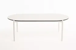 "Диего" журнальный стол из HPL 120х60 H40, каркас белый муар, цвет "молочный"