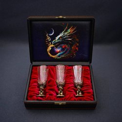 Подарочный набор лафитников «Драконы» 3 шт.