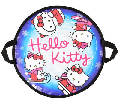 Санки - ледянки детские зимние "КРУГЛЯШКА" HELLO KITTY, D-50 см (верх-БАННЕР, низ-ТЕНТ, наполнитель изолайн) круглые
