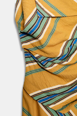 ZARA АСИММЕТРИЧНОЕ ПЛАТЬЕ МИДИ В ПОЛОСКУ, РАЗНОЦВЕТНЫЙ