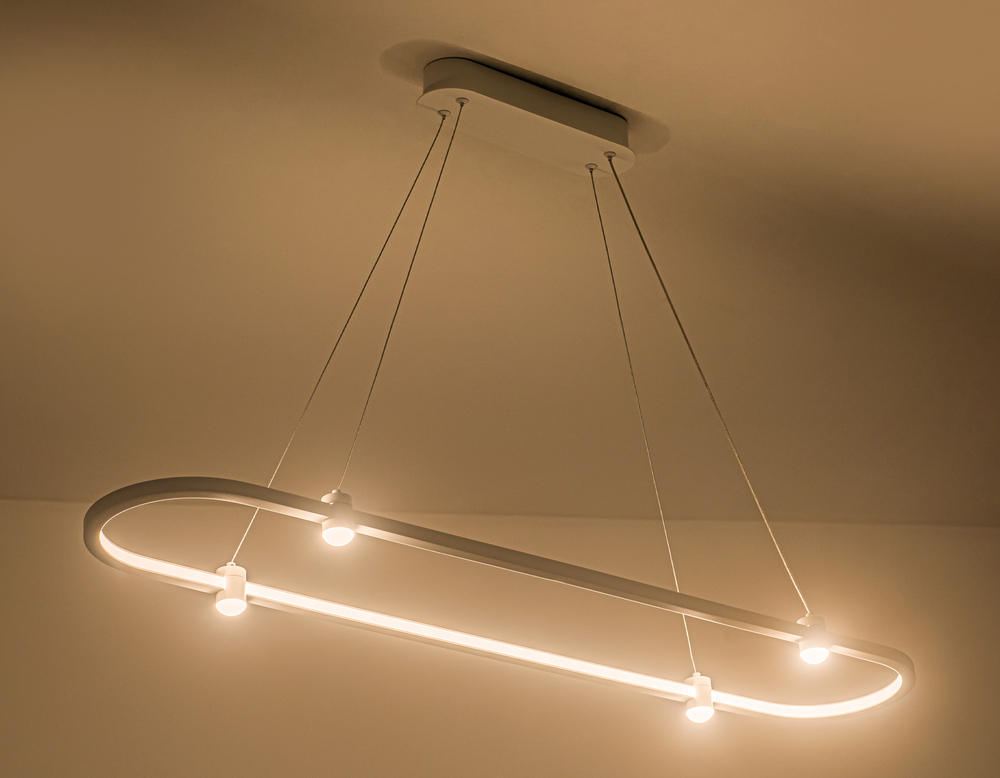 Светильник подвесной светодиодный FL5588/1+4 WH белый 30W 3000K/4200K/6400K 1000*200*1300 (без ПДУ)